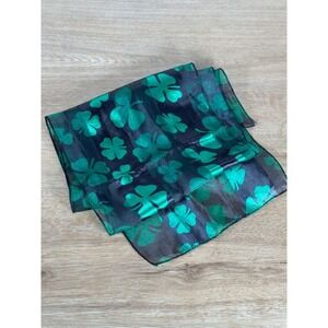 Shamrock Scarf Navy Blue and Irish Green 54" x 6" St Patrick's Day Accessories